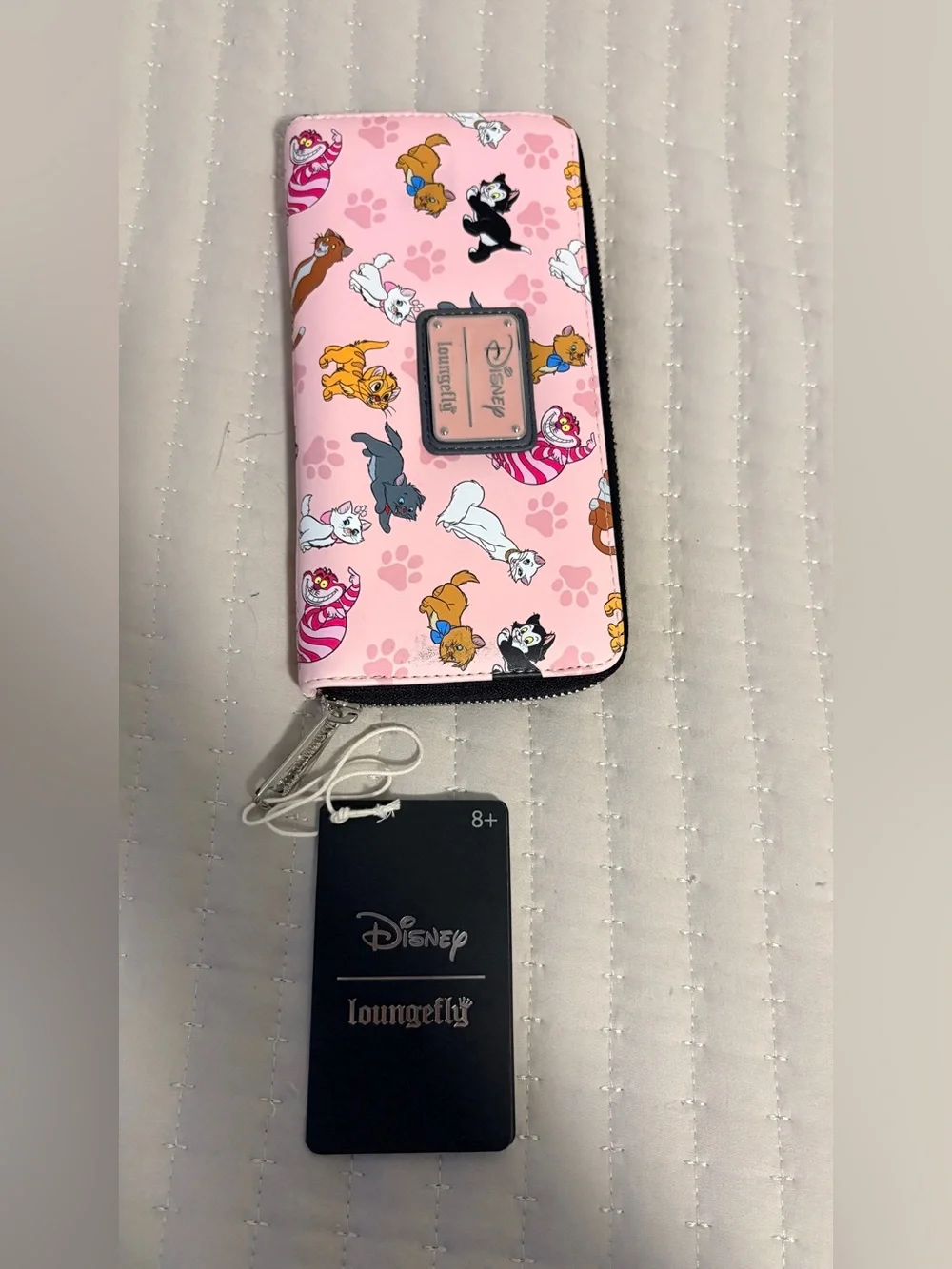 NWT Disney Loungefly Pink Cats Zip Around Wallet